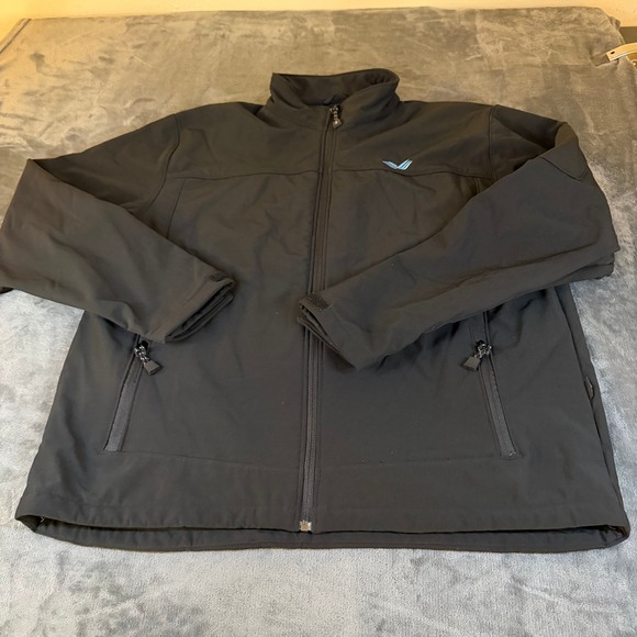 Beacon Sportswear Black Softshell Jacket Full Zip Pockets Mens XXL 2XL - Picture 1 of 9